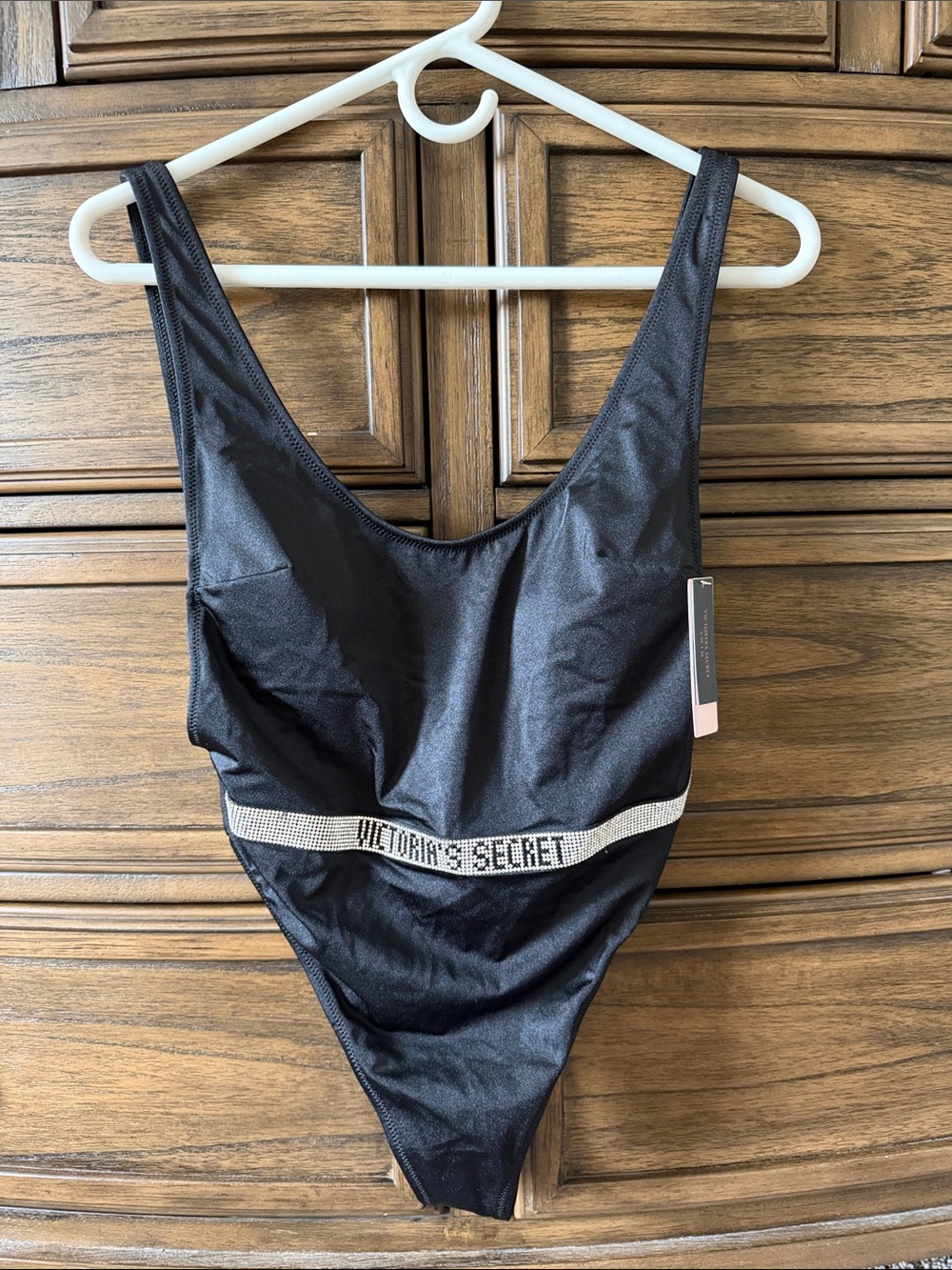 Victoria's Secret Black Rhinestone-Trim Swimsuit